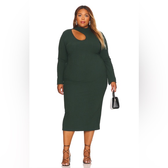 Remi x Revolve Lori Midi Dress in Forest Green - Picture 3 of 7